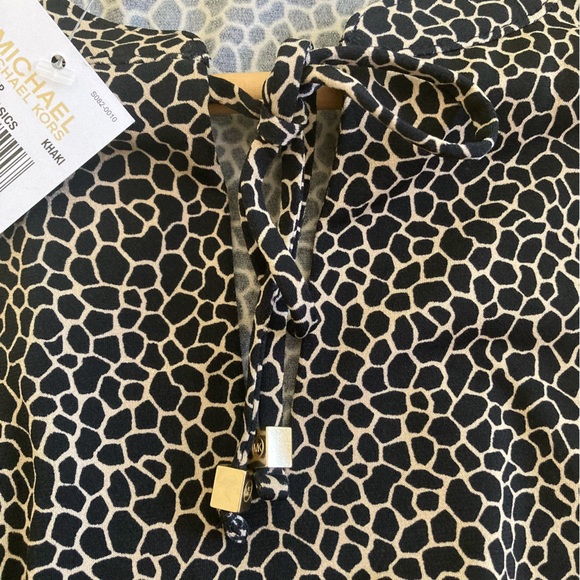 Michael Kors Animal Print Black and Tan Ruffled Midi Sundress | NWT - Picture 10 of 10